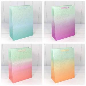 Подарочный пакет люкс бумажный с блестками 32х45х15 см Градиент 440441