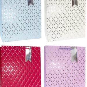 Подарочный пакет люкс бумажный с тиснением 14х20х7 см 58603