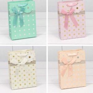 Подарочный пакет люкс бумажный с тиснением 14х20х7 см Леди 44049