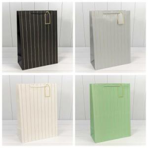 Подарочный пакет люкс бумажный с тиснением 32х42х15 см Полосы 441097