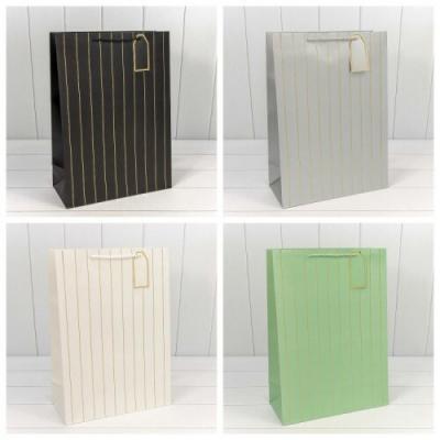 Подарочный пакет люкс бумажный с тиснением 32х42х15 см Полосы 441097