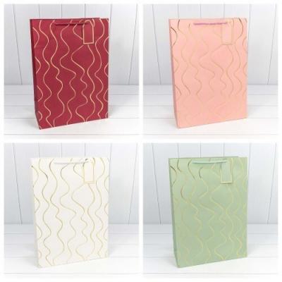 Подарочный пакет люкс бумажный с тиснением 32х45х15 см Волны 449997