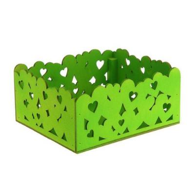 Подарочный ящик деревянный 18*15*9 см Сердца салатовый 230573