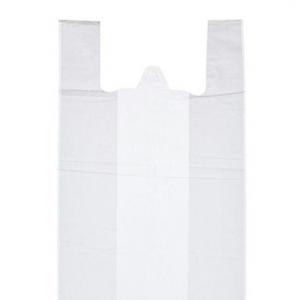 Полиэтиленовый пакет майка ПНД 13 мкм 35+16х65 см Однотонка ПВЗ белый 100 шт