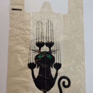 Полиэтиленовый пакет майка ПНД 15 мкм 28х50 см Кот 100 шт