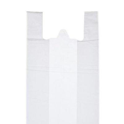 Полиэтиленовый пакет майка ПНД 15 мкм 40+18х65 см Однотонка ПВЗ белый 100 шт