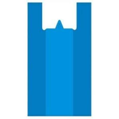Полиэтиленовый пакет майка ПНД 15 мкм 45х75 см Синий 100 шт