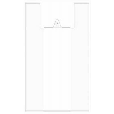 Полиэтиленовый пакет майка ПНД 18 мкм 38+18х55 см Однотонка белый 100 шт