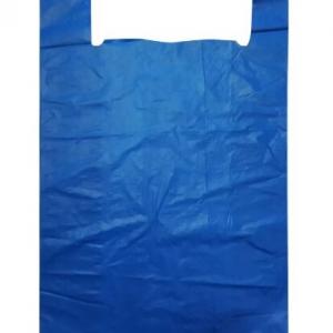 Полиэтиленовый пакет майка ПНД 23 мкм 38+18х60 см Темно-синяя 50 шт