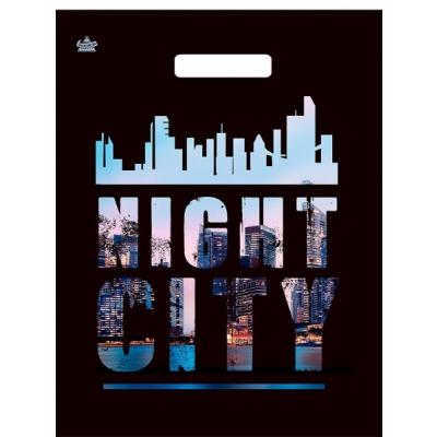 Полиэтиленовый пакет ПНД с прорубной ручкой 30 мкм 34х45 см Сити найт 50 шт