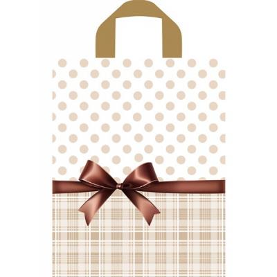Полиэтиленовый пакет ПВД с петлевой ручкой 55 мкм 28х35 см Шоколадный бант 50 шт