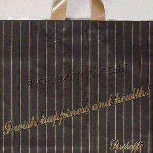 Полиэтиленовый пакет ПВД с петлевой ручкой 95 мкм 40х40 см Статус черный 25 шт