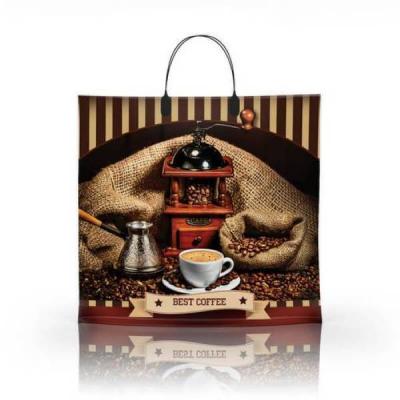 Полиэтиленовый пакет ПВД с пластиковой ручкой 80 мкм 36х34 см Бест Кофе 10 шт