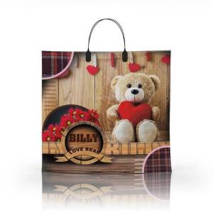 Полиэтиленовый пакет ПВД с пластиковой ручкой 80 мкм 36х34 см Билли 10 шт