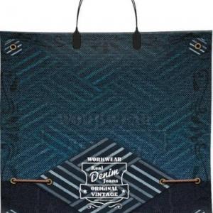 Полиэтиленовый пакет ПВД с пластиковой ручкой 80 мкм 36х34 см Деним 10 шт