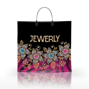 Полиэтиленовый пакет ПВД с пластиковой ручкой 80 мкм 36х34 см Драгоценности 10 шт