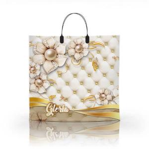 Полиэтиленовый пакет ПВД с пластиковой ручкой 80 мкм 36х34 см Глория 10 шт