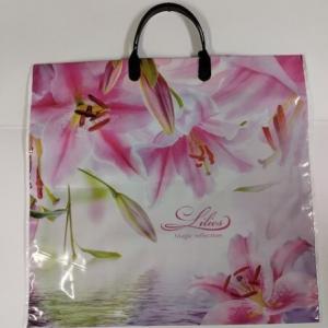 Полиэтиленовый пакет ПВД с пластиковой ручкой 80 мкм 36х34 см Лилия 10 шт