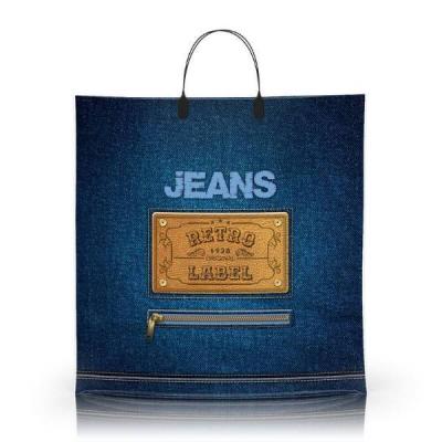 Полиэтиленовый пакет ПВД с пластиковой ручкой 80 мкм 40х40 см Джинс Лейбл 10 шт