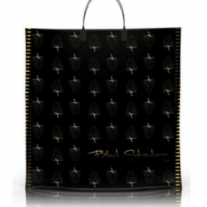 Полиэтиленовый пакет ПВД с пластиковой ручкой 80 мкм 40х40 см Клубника 10 шт