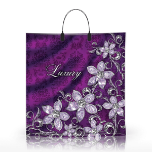 Полиэтиленовый пакет ПВД с пластиковой ручкой 80 мкм 40х40 см Лакшери Фиолет 10 шт