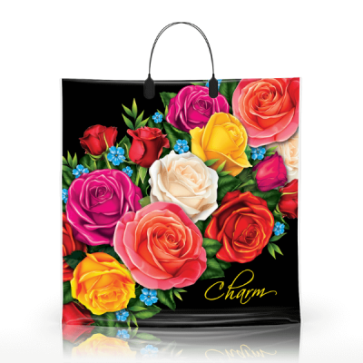 Полиэтиленовый пакет ПВД с пластиковой ручкой 80 мкм 40х40 см Шарм 10 шт