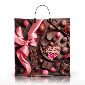 Полиэтиленовый пакет ПВД с пластиковой ручкой 80 мкм 40х40 см Шоколад 10 шт