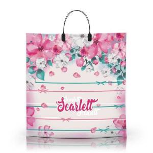 Полиэтиленовый пакет ПВД с пластиковой ручкой 80 мкм 40х40 см Скарлет 10 шт