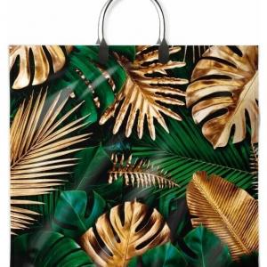 Полиэтиленовый пакет ПВД с пластиковой ручкой 90 мкм 38х35 см Райский сад 10 шт