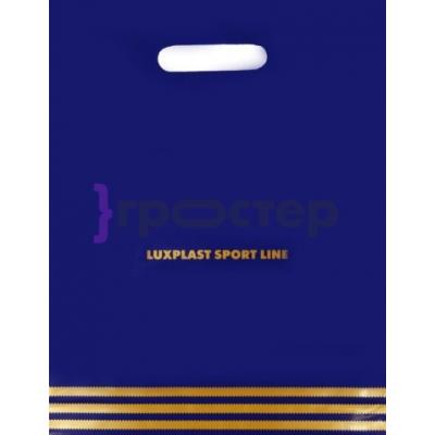 Полиэтиленовый пакет ПВД с прорубной ручкой 100 мкм 30х37 см Спорт синий 25 шт