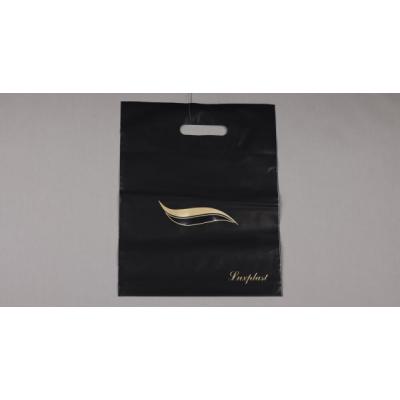 Полиэтиленовый пакет ПВД с прорубной ручкой 100 мкм 30х37 см Волна черный 25 шт