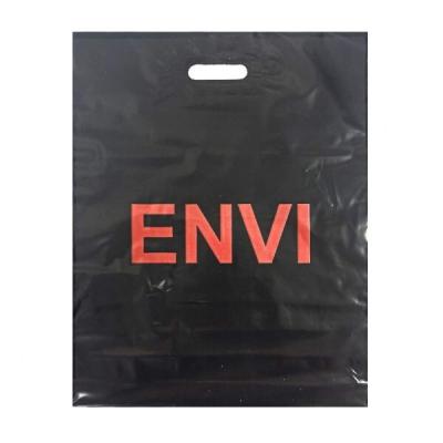 Полиэтиленовый пакет ПВД с прорубной ручкой 100 мкм 40х50 см Энви красный 25 шт