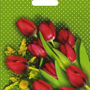 Полиэтиленовый пакет ПВД с прорубной ручкой 30 мкм 30х40 см Мимоза 50 шт