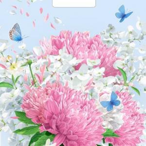 Полиэтиленовый пакет ПВД с прорубной ручкой 30 мкм 31х40 см Нежная хризантема 50 шт