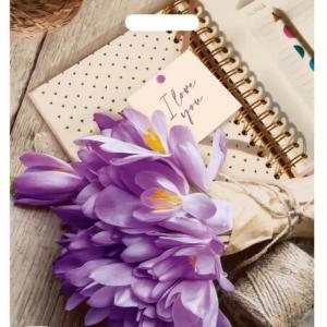 Полиэтиленовый пакет ПВД с прорубной ручкой 30 мкм 37х46 см Крокусы 25 шт