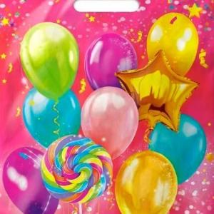 Полиэтиленовый пакет ПВД с прорубной ручкой 50 мкм 30х40 см Ассорти 50 шт