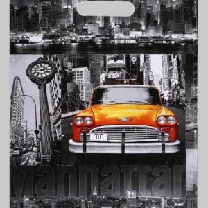 Полиэтиленовый пакет ПВД с прорубной ручкой 60 мкм 30х40 см Манхеттен 25 шт