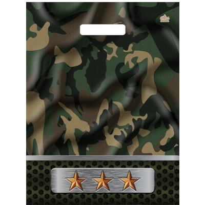 Полиэтиленовый пакет ПВД с прорубной ручкой 60 мкм 31х40 см Кaмуфляж 50 шт