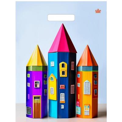 Полиэтиленовый пакет ПВД с прорубной ручкой 60 мкм 31х40 см Яркие карандаши 50 шт