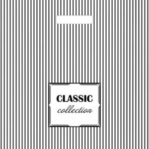 Полиэтиленовый пакет ПВД с прорубной ручкой 60 мкм 38х45 см Полосатая классика 50 шт