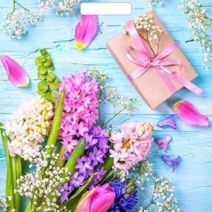 Полиэтиленовый пакет ПВД с прорубной ручкой 60 мкм 38х45 см Яркие гиацинты 50 шт