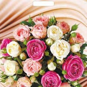 Полиэтиленовый пакет ПВД с прорубной ручкой 60 мкм 38х45 см Желанный букет 50 шт