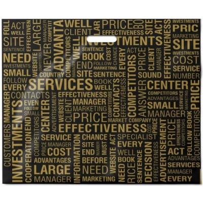 Полиэтиленовый пакет ПВД с прорубной ручкой 70 мкм 50х60 см Графика черный 50 шт