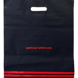 Полиэтиленовый пакет ПВД с прорубной ручкой 80 мкм 40х47 см Спорт красный 50 шт