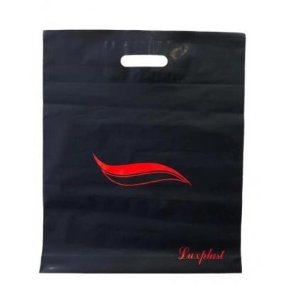 Полиэтиленовый пакет ПВД с прорубной ручкой 80 мкм 40х47 см Волна красный 50 шт