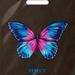 Полиэтиленовый пакет ПВД с прорубной ручкой 90 мкм 30х37 см Эффект бабочки 50 шт