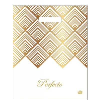 Полиэтиленовый пакет ПВД с прорубной ручкой 90 мкм 30х37 см Перфекто Изящность 25 шт