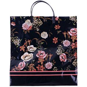 Полиэтиленовый пакет СЛПР с пластиковыми ручками 35х36х10 см Цветы на черном 904461