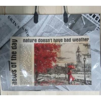 Полиэтиленовый пакет СЛПР с пластиковыми ручками 37х28х10 см Ретро с карманами 905597