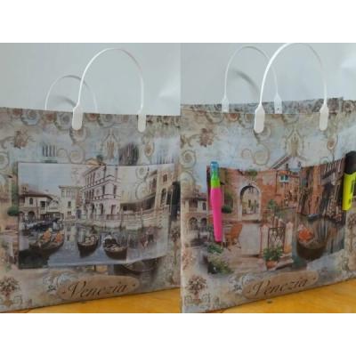 Полиэтиленовый пакет СЛПР с пластиковыми ручками 39х34х10 см Венеция с кармашком 902503